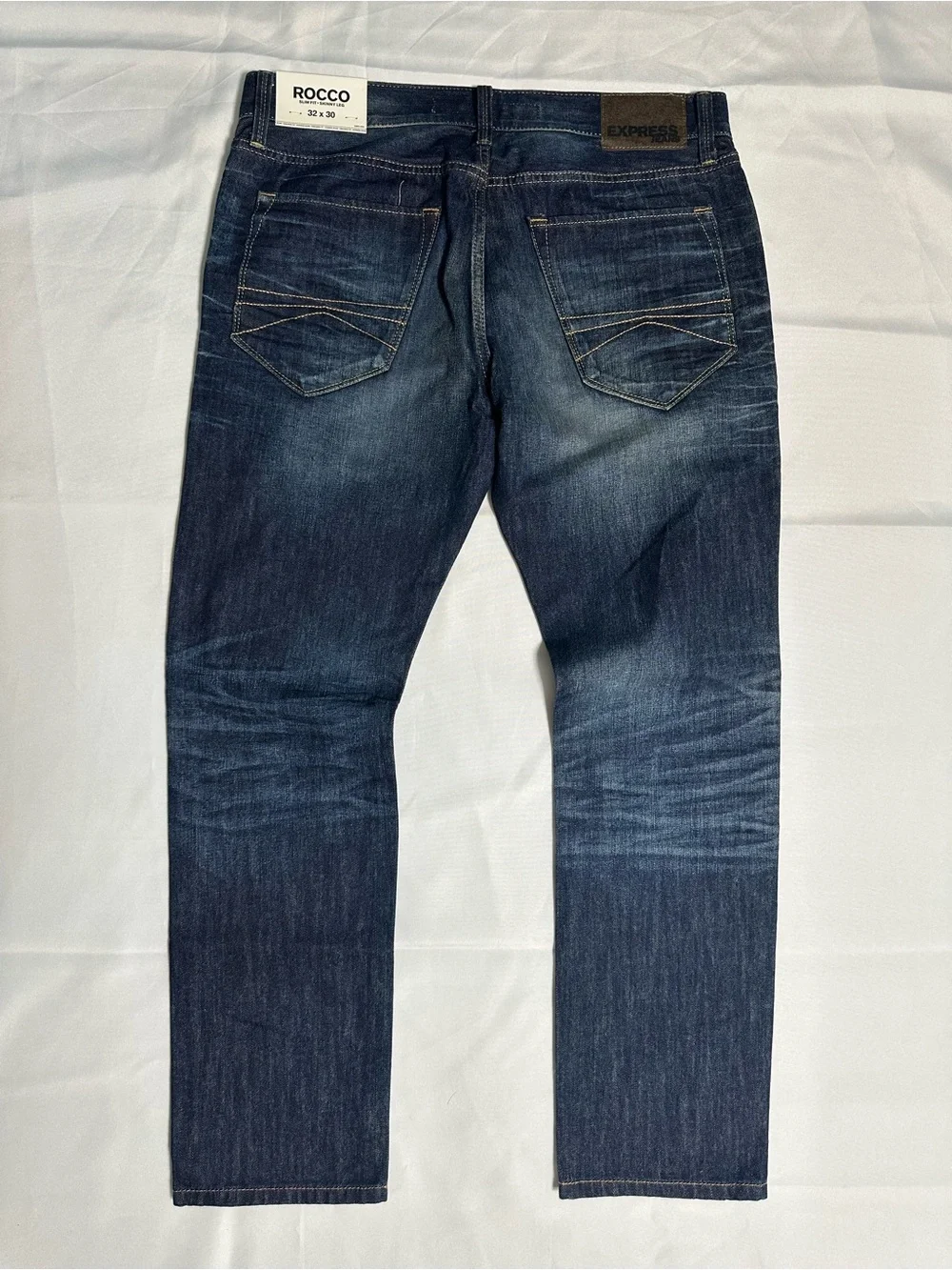 NWT Express Men’s Dark Indigo Slim Straight Jeans 32x30